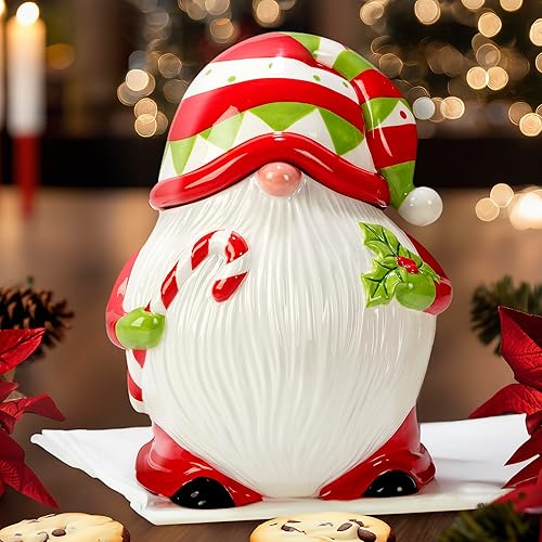 Miniatura 2 de Certified International Holiday Magic Gnomes - Tarro de galletas 3-D, 64 onzas, multicolor