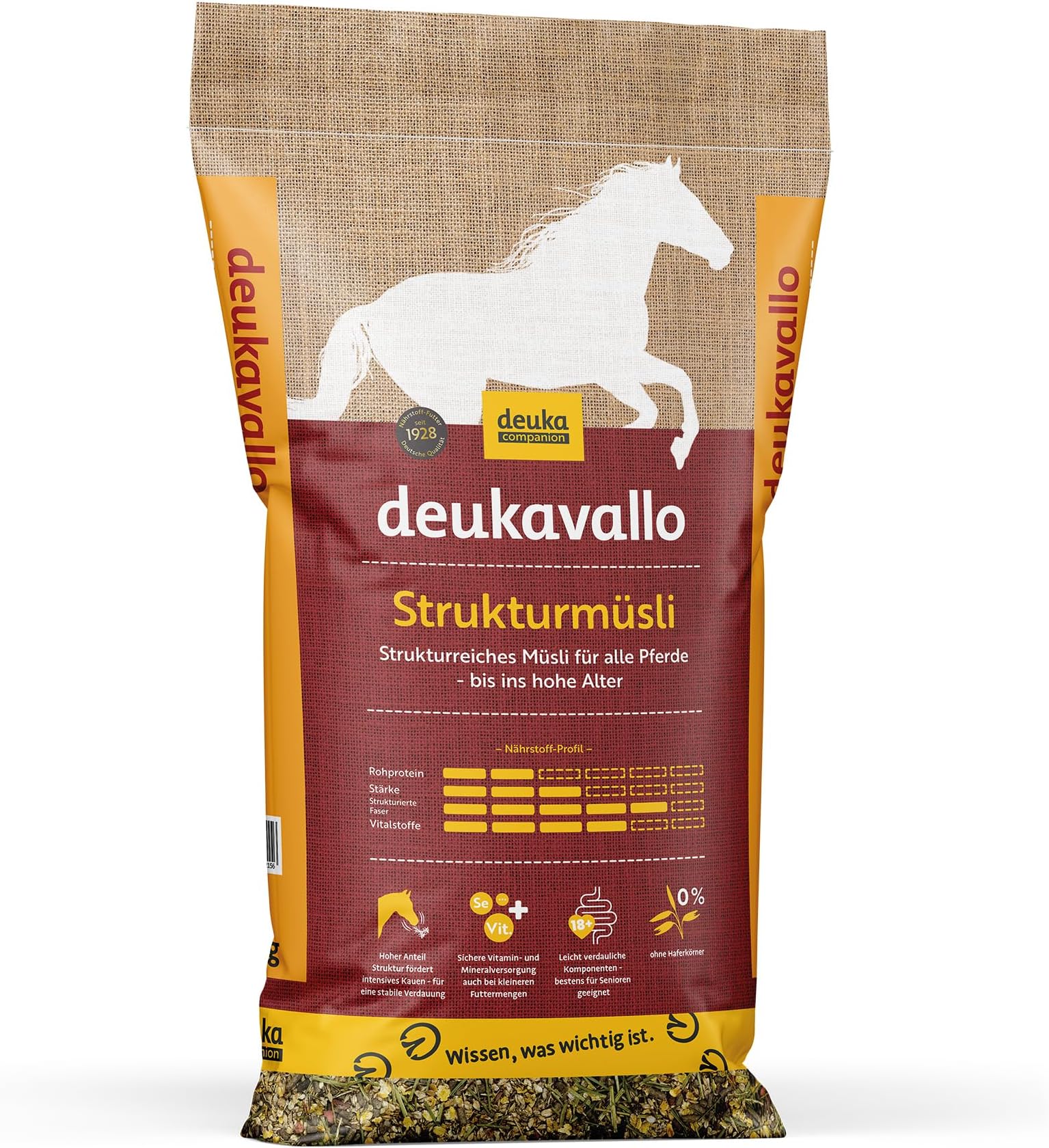 deuka vallo Structural Muesli 15 kg Horse Food Fibre-Rich Muesli Safe Vitamin and Mineral Supply Oat-free Supports Stable Digestion + Metabolism Ideal for Senior Horses