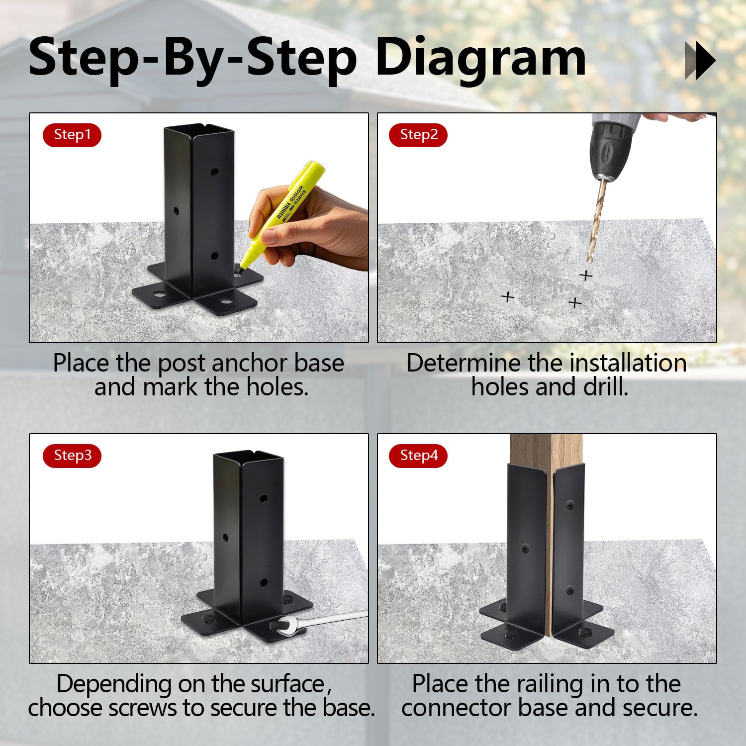 Snapklik.com : 4 Pcs Adjustable Half-Column Base For 1.5x1.5, 2x2, 2x4 ...