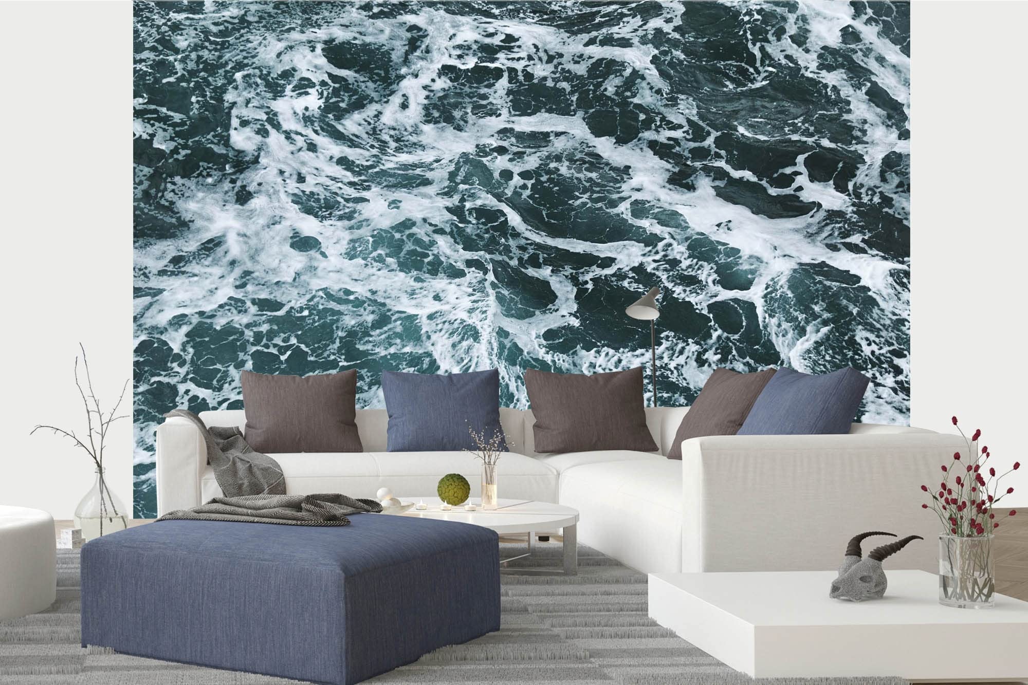 DIMEX LINE Non-Woven Photo Wallpaper Stormy Ocean 375 x 250 cm - Non-Woven Wallpaper, Wall Mural, Wall Pictures - Wallpaper for Living Room, Bedroom, Office, Kitchen โ image 1