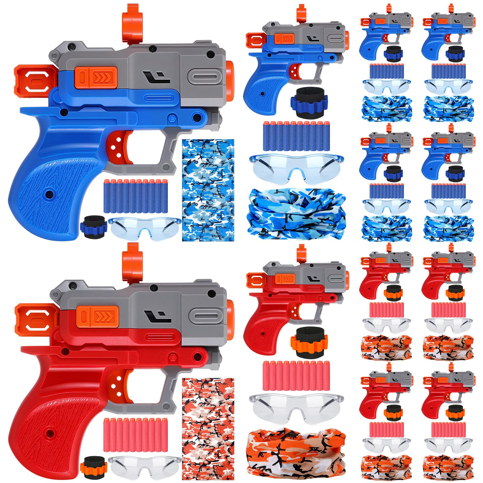 12 Set Tactical Party Supplies Gun Party Favors Kit, Blue,Red