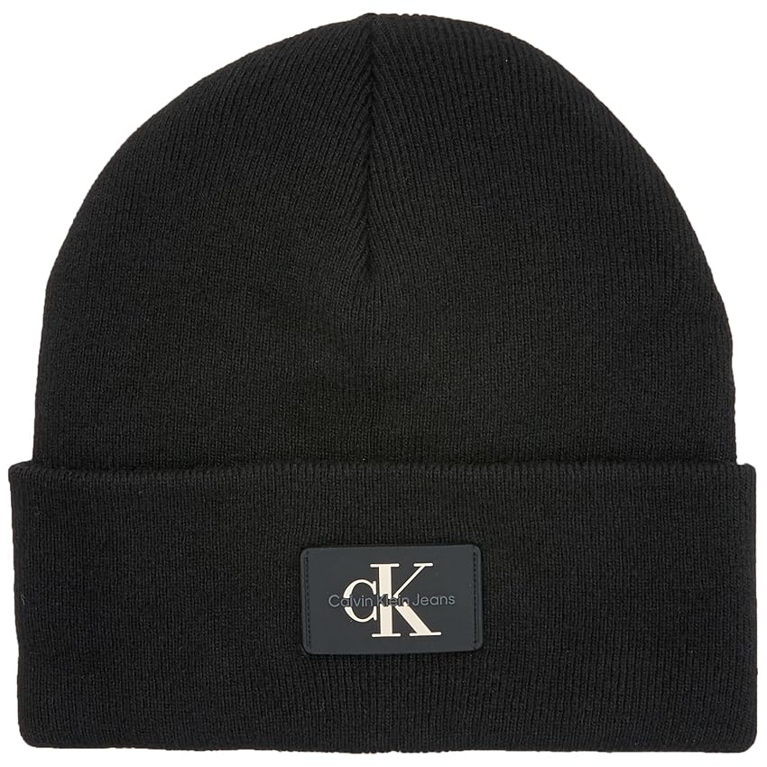 Immagine del prodotto Calvin Klein MONOLOGO Patch Non-Rib Beanie, Cappello Lavorato a Maglia Uomo, Black,