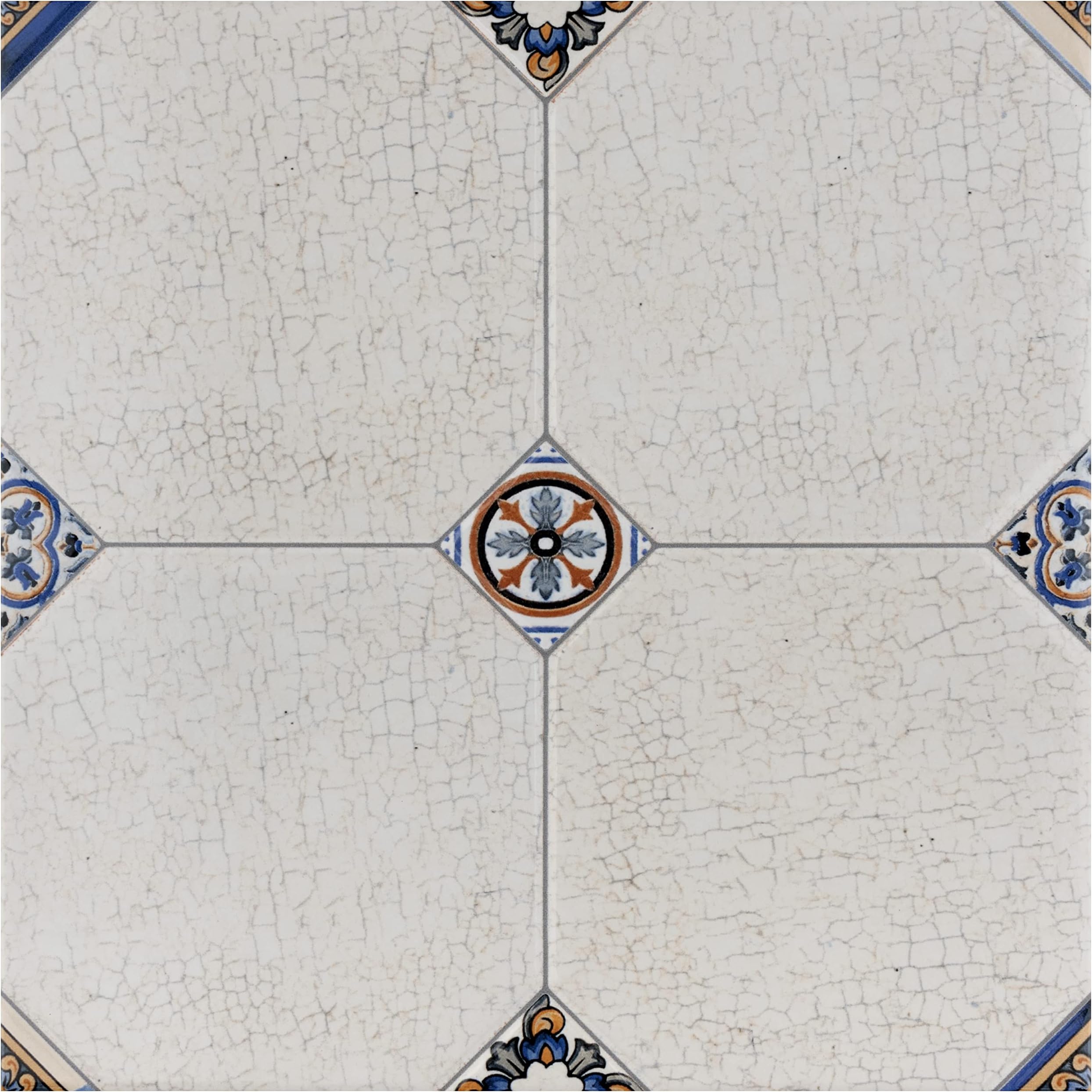 Manises Decor Blanco 13-1/8" x 13-1/8" Porcelain Floor and Wall Tile