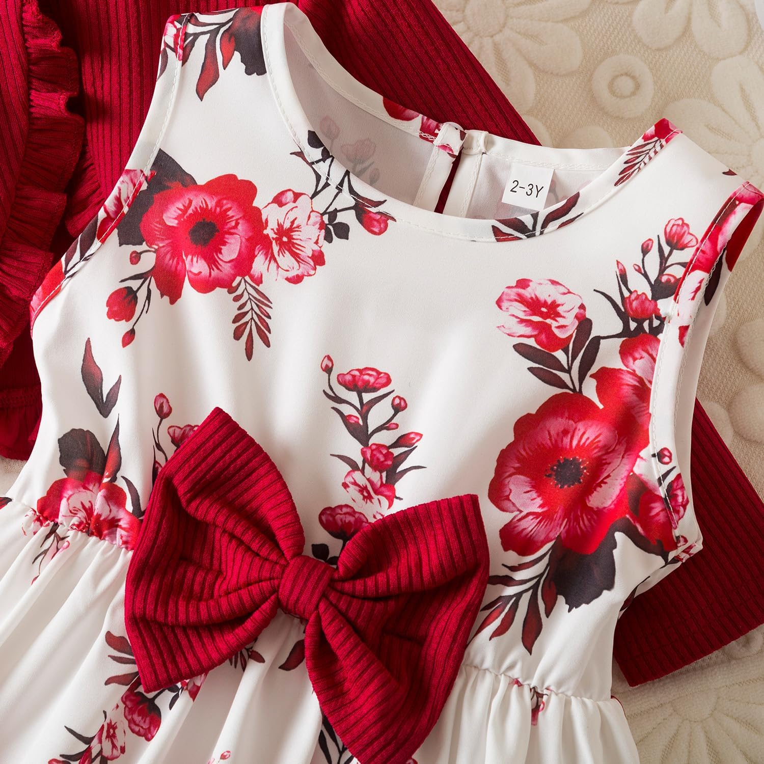 HNXDYY Toddler Girl Sleeveless Dress and Cardigan Set - Image 5