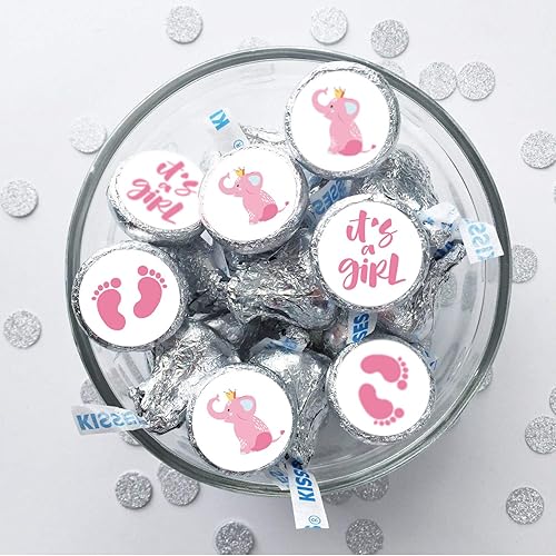 Miniatura 3 de Etiquetas adhesivas de gota de chocolate con texto en inglés "It's a Girl" con texto en inglés "It's a Girl", se adapta a recuerdos de fiesta de