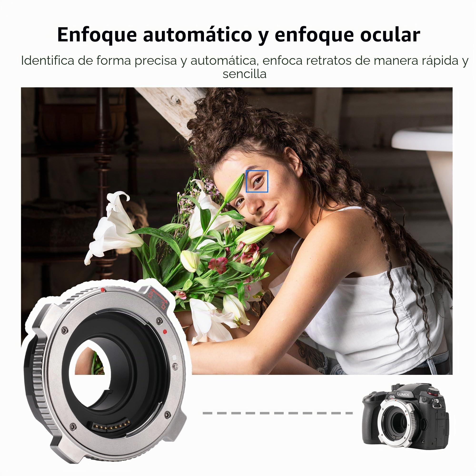 VILTROX Adaptador de lente de enfoque automático EF-M1 Pro compatible con lentes EF/EF-S a cámaras M4/3 MFT GH4 GH5 GF6 GX7 E-M5 E-M10 II E-PL5