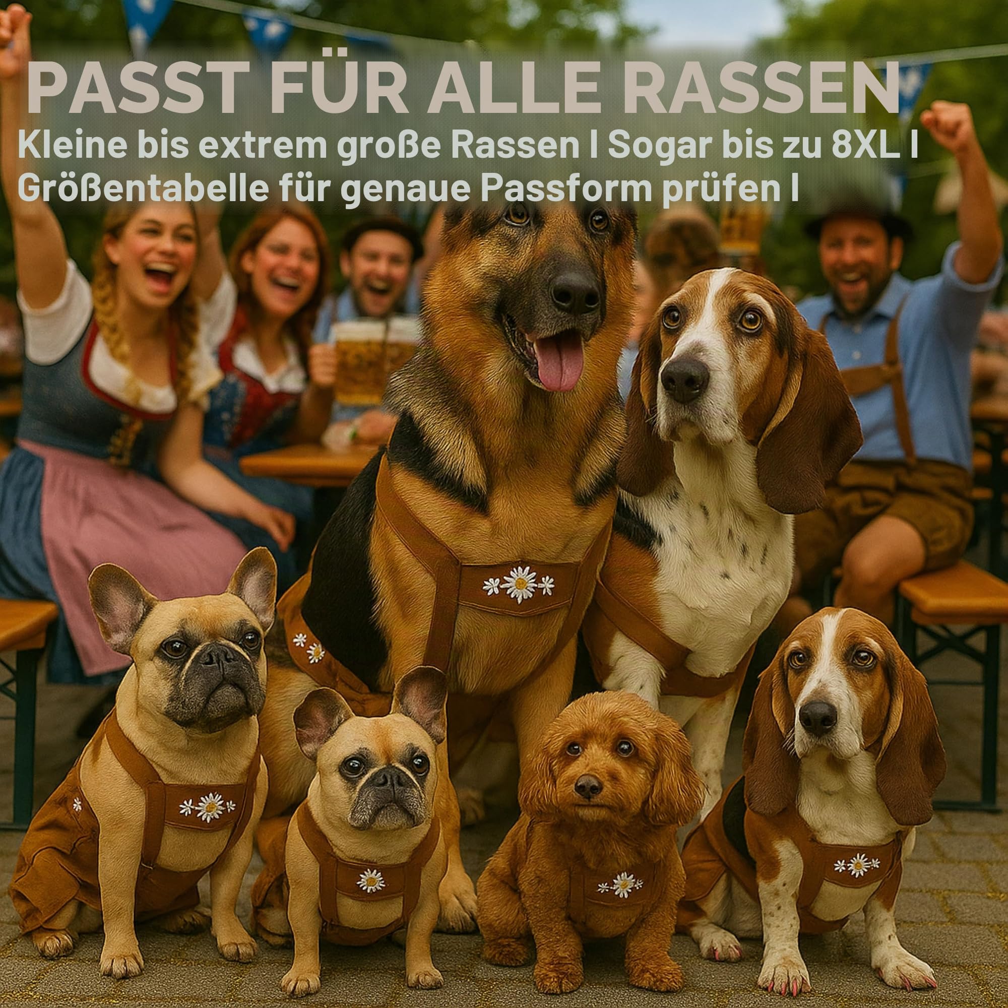 Oktoberfest Deutsche Hunde Lederhose, mehrere Größen (5XL)