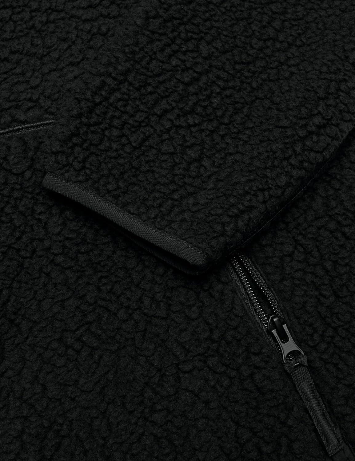 Fleece Jackets Women Causal Long Sleeve Sherpa Jacket Warm Ziper Fuzzy Coat Sweatshirts Trendy with Pockets(Black-S) - Image 6