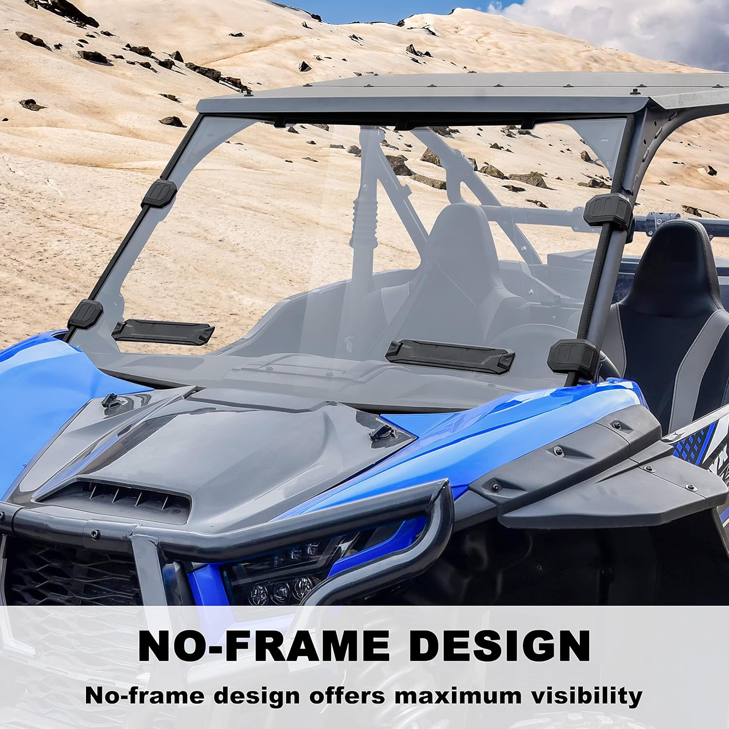 SAUTVS Full Windshield for Kawasaki Teryx 1000, Clear Dustproof Durable Hard Coat Poly Vented Front Full Windshield for Kawasaki Teryx KRX KRX4 1000 2020-2026 Accessories