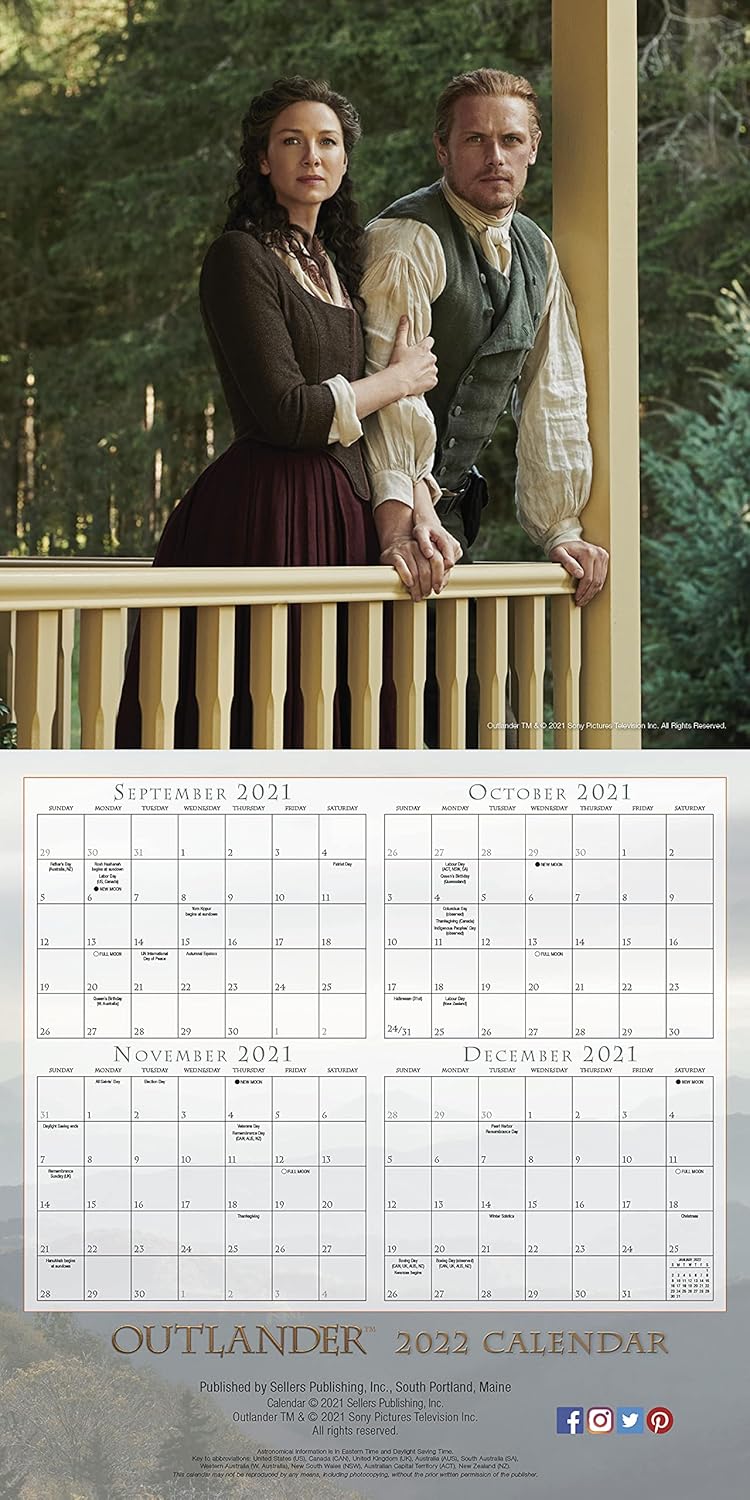 Outlander Calendar 2022 Amazon.com: Sellers Publishing, Inc. Outlander 2022 Wall Calendar 16-Month  (Ca-1258) : Sellers Publishing Inc: Everything Else