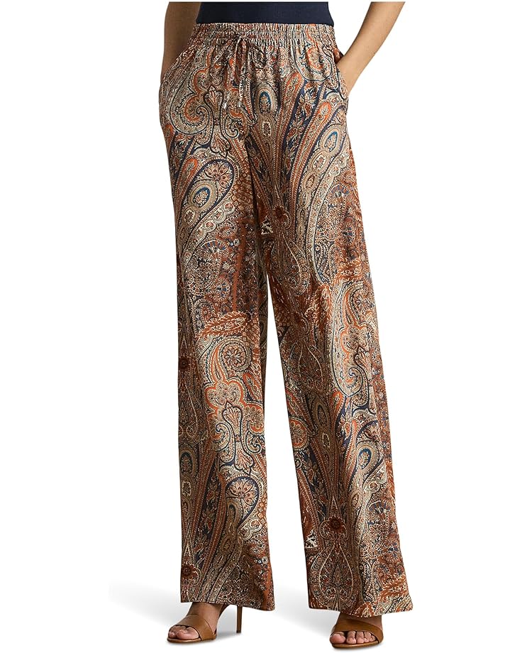 Lauren Ralph Lauren Paisley Crepe Wide-Leg Pants - Main View