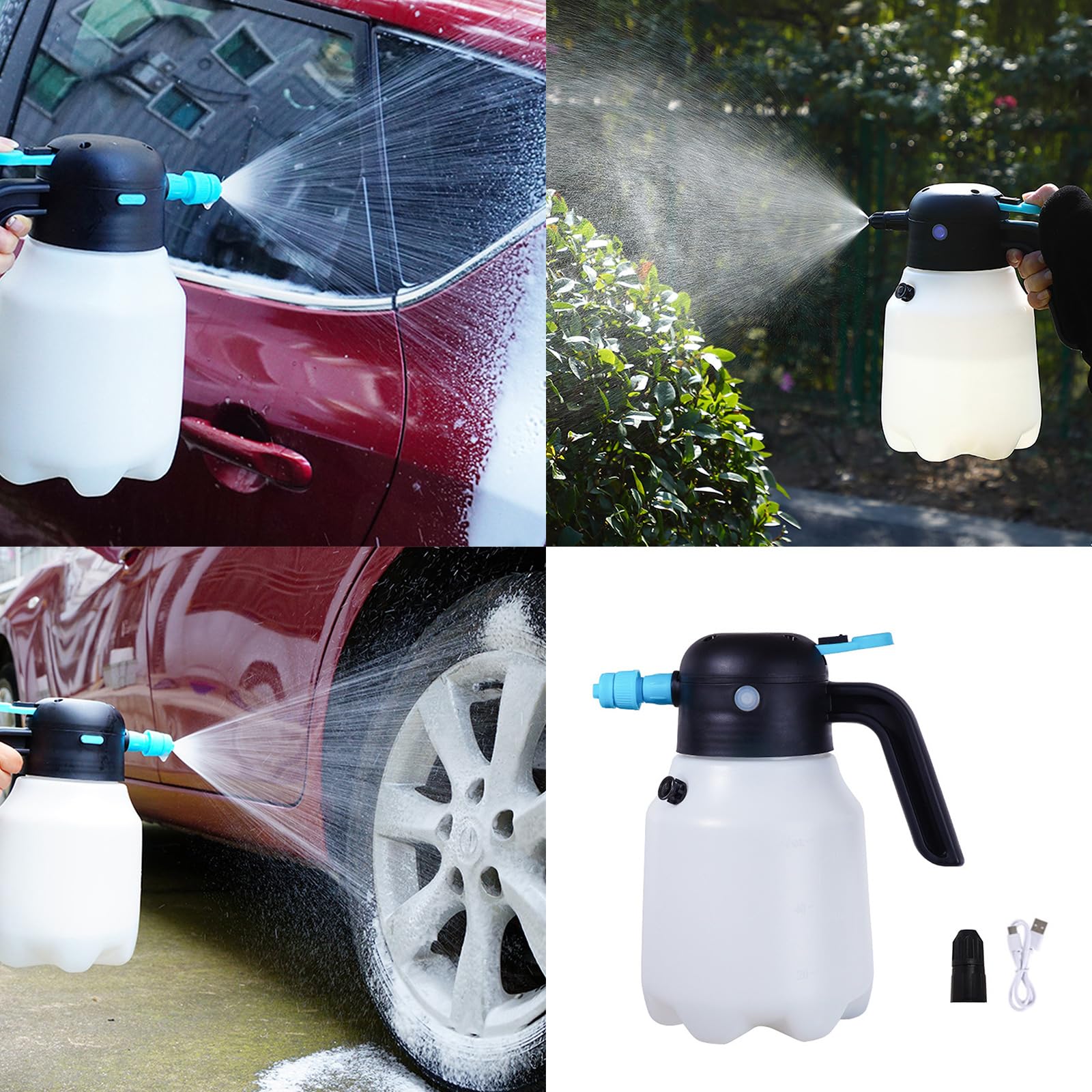Nebulizzatore elettrico per schiuma, accessori per cardilleria, bottiglia di schiuma a mano, ricaricabile, per lavaggio auto, irrigazione giardino, strumenti per la casa e il giardino