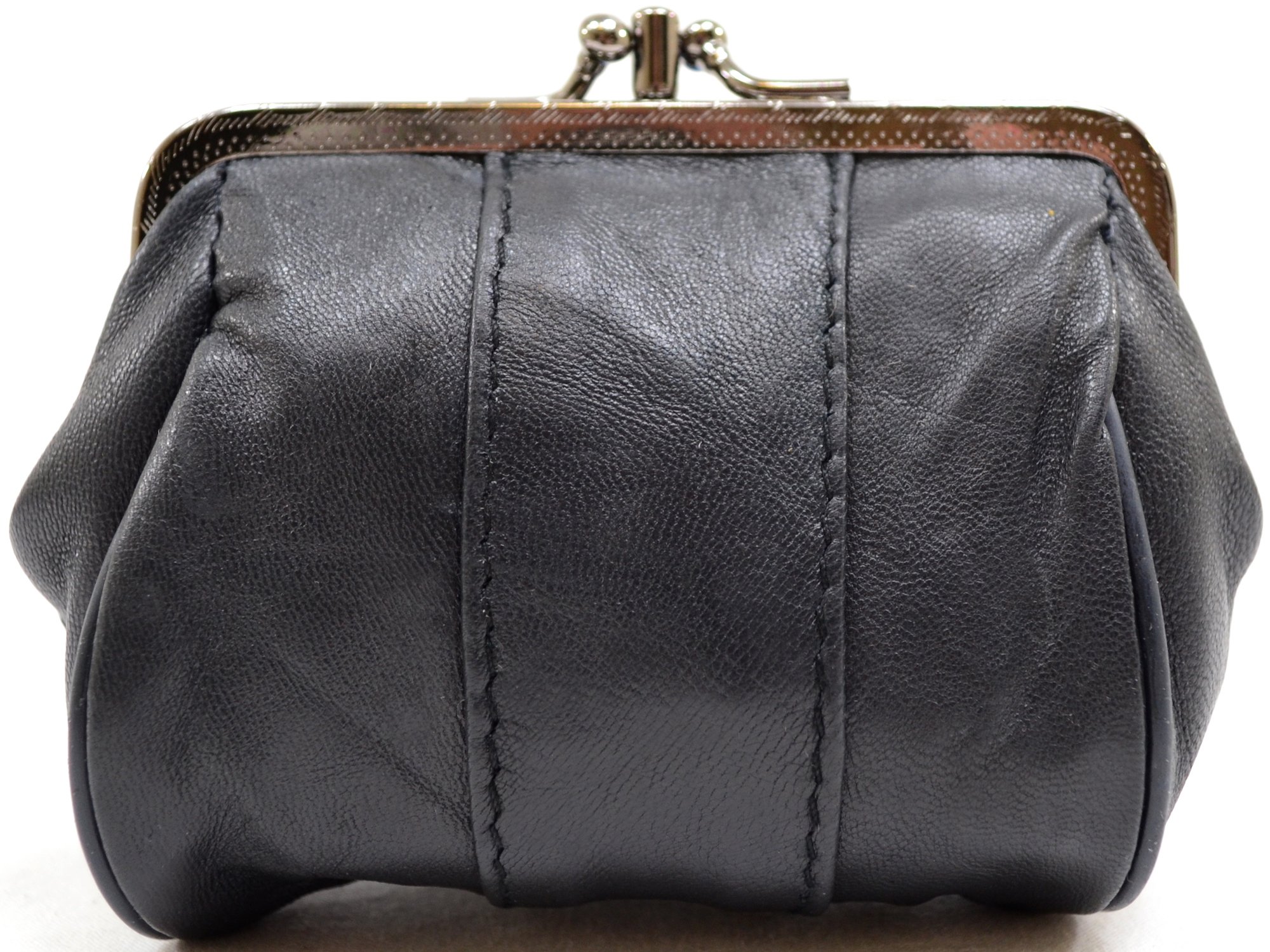 Ladies/Womens Soft Nappa Leather Double Clip Frame purse/Coin Holder