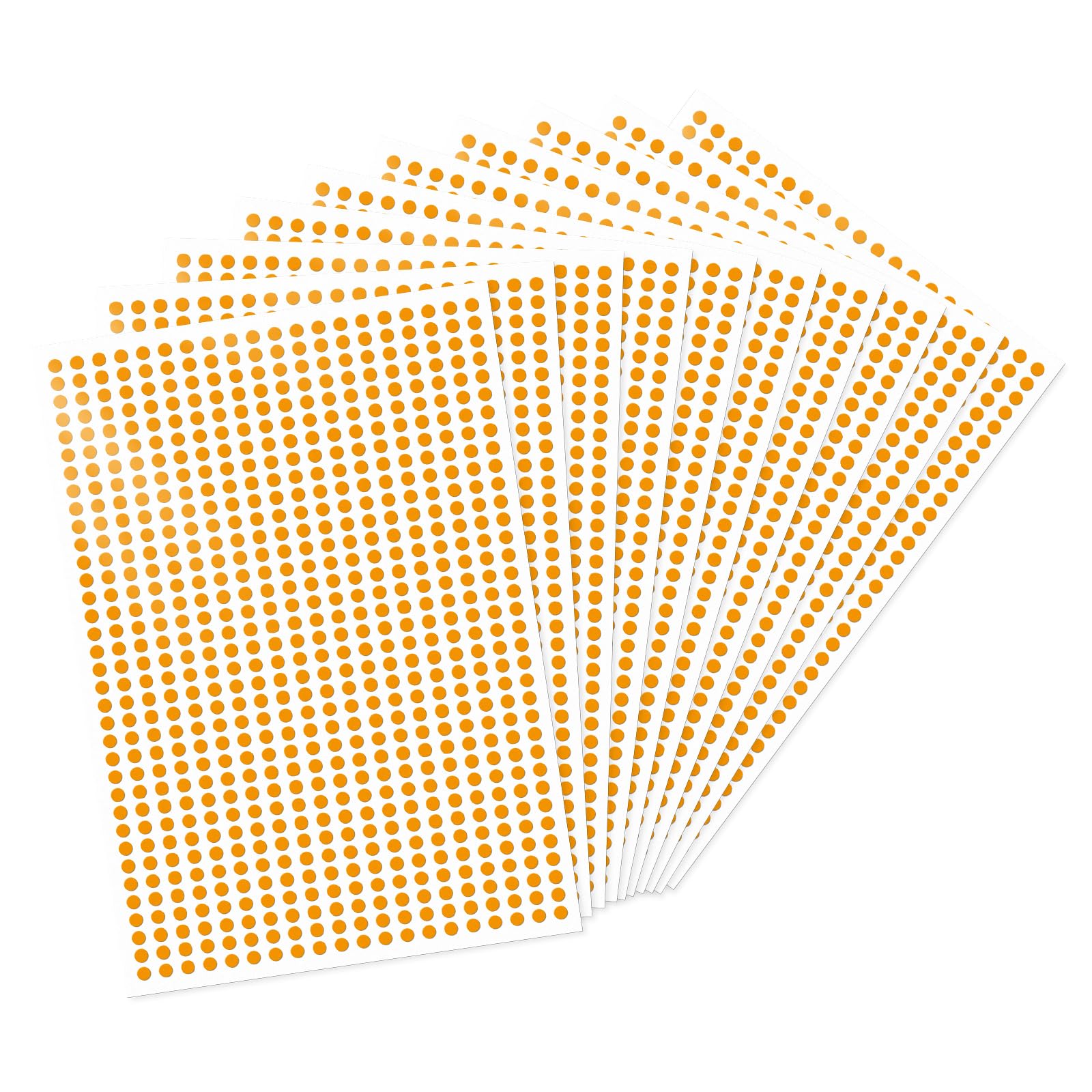Meitaat 7000 PCS Small Dot Stickers 6.3mm, Mini Round Colour Coding Labels Waterproof Vinyl Tiny Circle Dots Removable for Planner Classroom Office Car Boot Sale, Orange