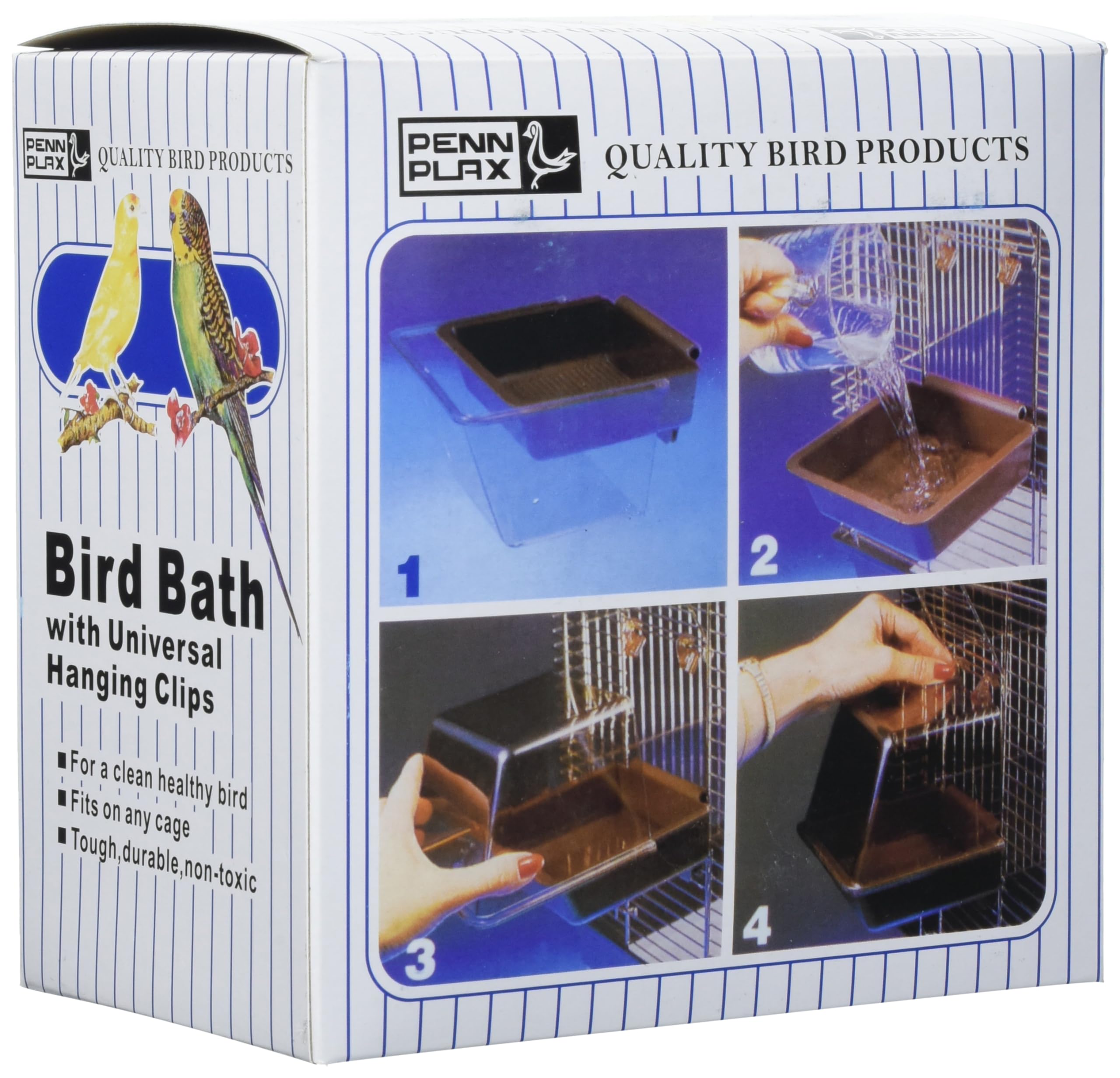 Penn-Plax Clip-On Bird Bath – Attaches to Most Birdcages – Perfect for Parakeets, Lovebirds, Parrotlets, Finches, Canaries, and Other Small Birds – Brown (Pack of 2) - image 4