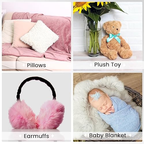 Miniatura 10 de 24 madejas de hilo de pelo sintético, hilo suave y grueso esponjoso para proyectos de tejer a ganchillo, longitud total de 840 yardas, cada 35