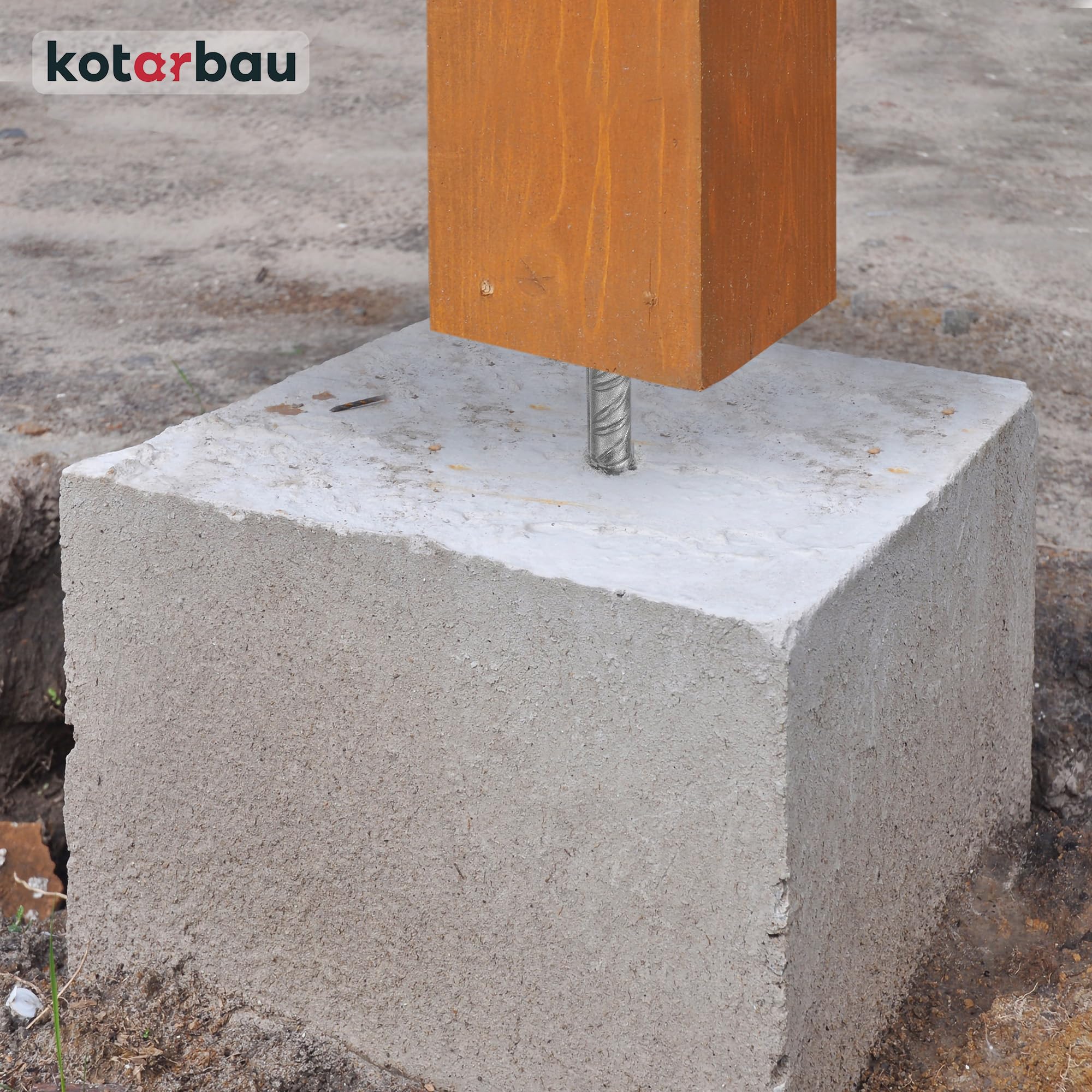 KOTARBAU® 2 pcs Support de Poteau à Sceller - Acier Galvanisé - 130 x 130 x 200 mm - Argent - Pied de Poteau - avec Ancre Béton - pour Clôture et Poutre - Robuste - Résistant à La Corrosion