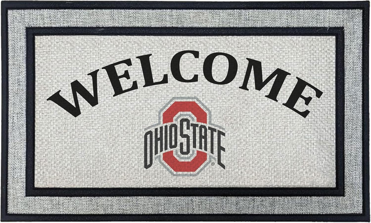 KH Sports Fan 18x30 Gray Ohio State Buckeyes Welcome Doormat NCAA Rug