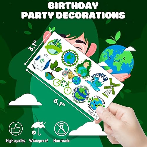 Miniatura 6 de 101 piezas Salva el Día de la Tierra Medio Ambiente Cero Residuos Frescos Tatuajes Temporales Decoraciones Suministros Recuerdos Decoración Globo