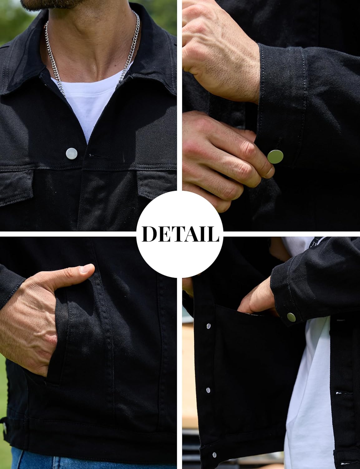 Bindefon Denim Jackets for Men Trucker Jean Jacket Unlined Coats Spring Fall Outfits - Image 7