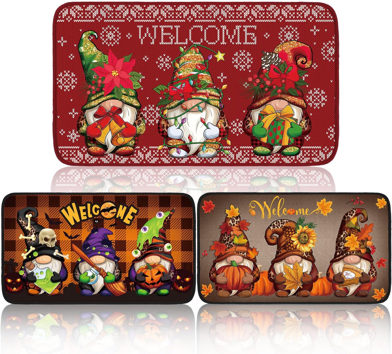 Drydiet 6 Pcs Easter Gnome Doormat Spring St. Patrick's