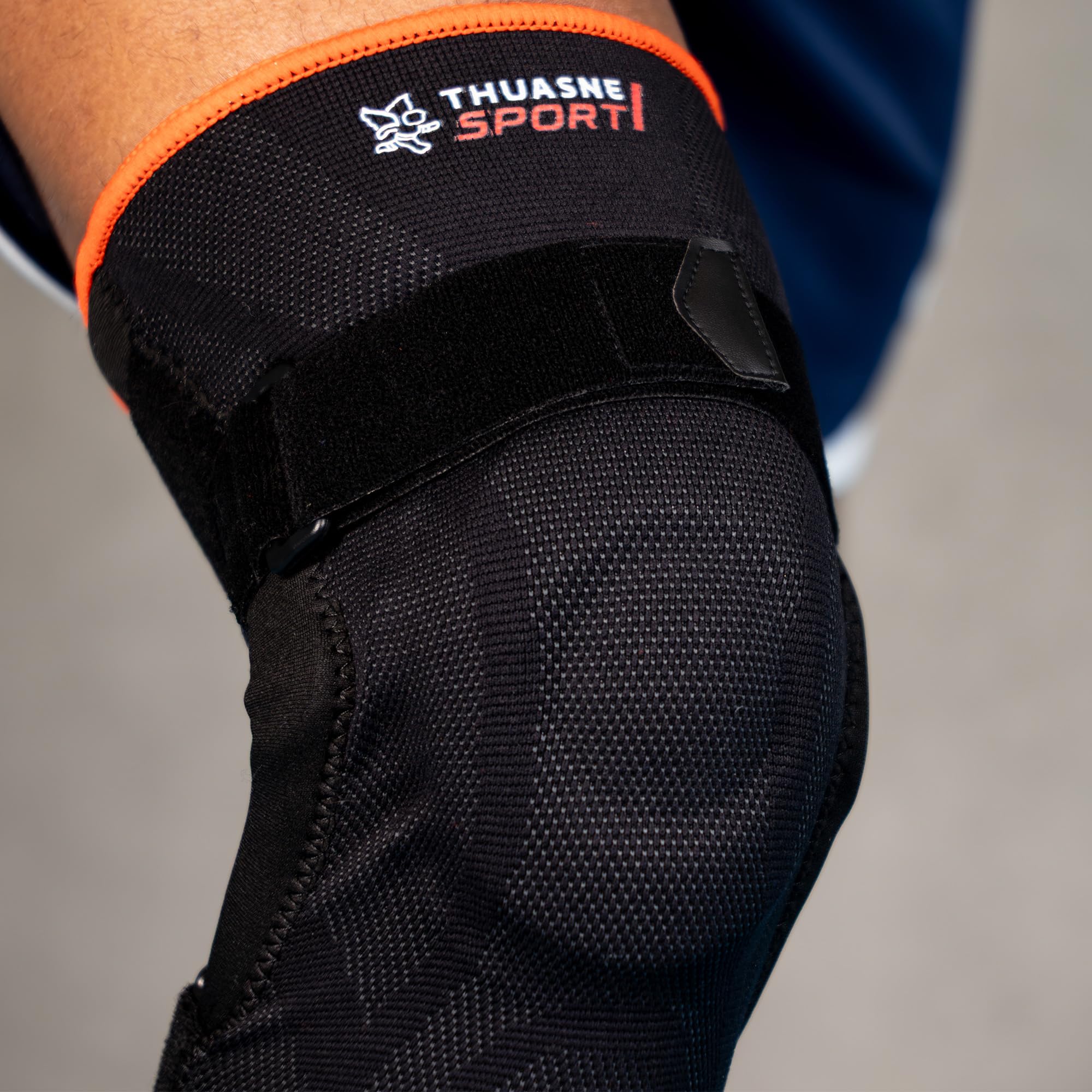 THUASNE Sport - Rodillera Ligamentaria Reforzada - Lesiones Ligamentarias, Rodilla Inestable - Montantes Articulados Rígidos Laterales - Índice De Soporte 3/3 - Dispositivo Médico CE - Talla S