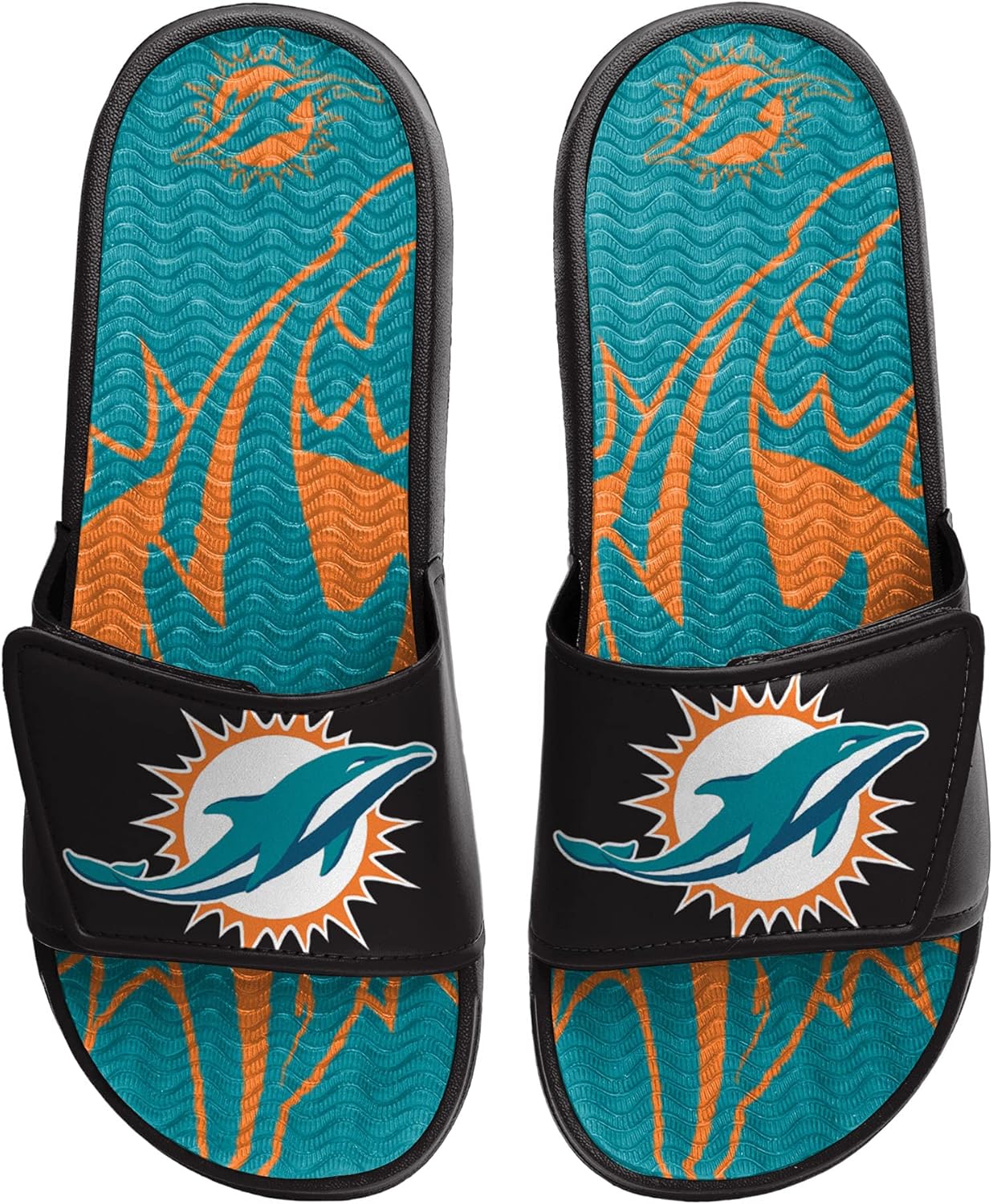 FOCO mens NFL Team Logo Athletic Sport Shower Flip Flop Sandals Gel Slides
