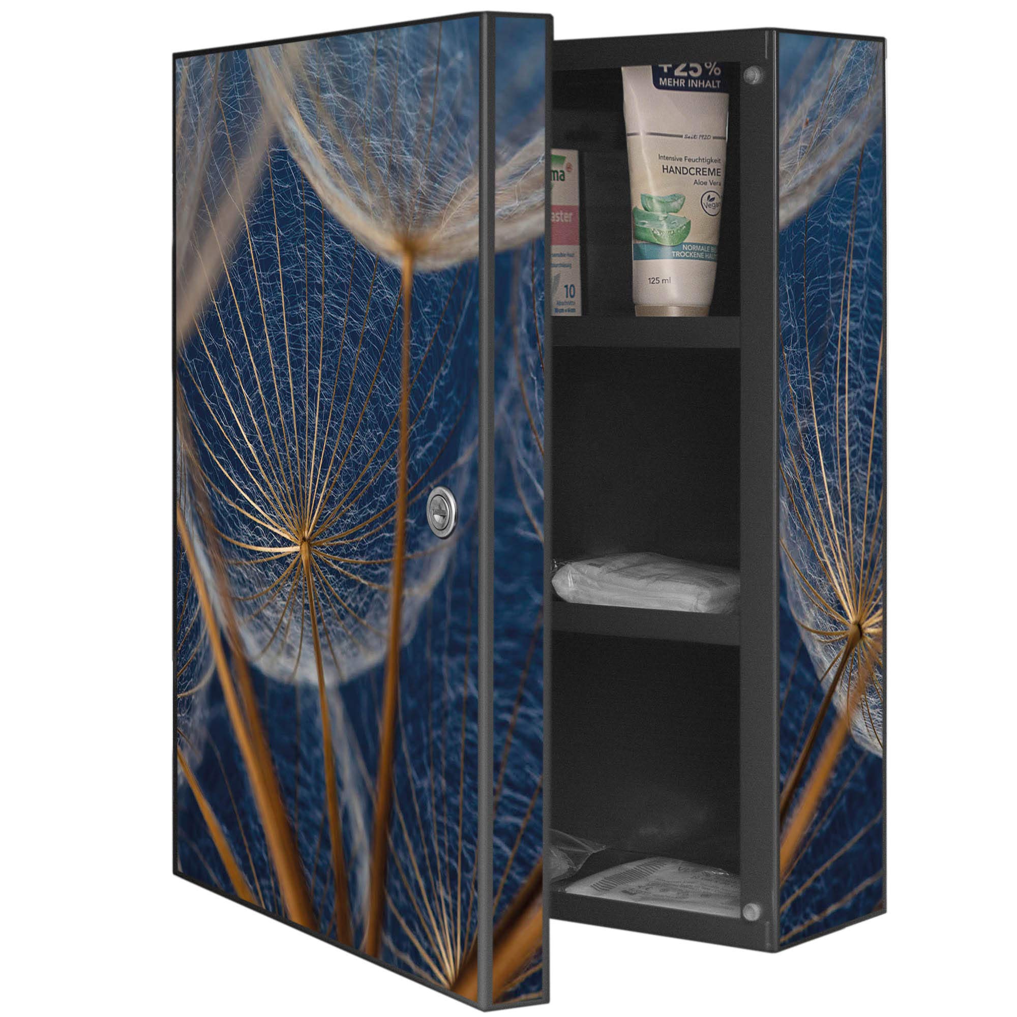 Banjado Medizinschrank Abschließbar – Mit Sonnenaufgang-Motiv, 35x46x15 Cm, Metall