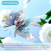 Vista 2 de Microworld Kit de rompecabezas de metal 3D, rompecabezas 3D de mariposa de deseos para adultos, kits de modelo de metal de bendición para el hogar