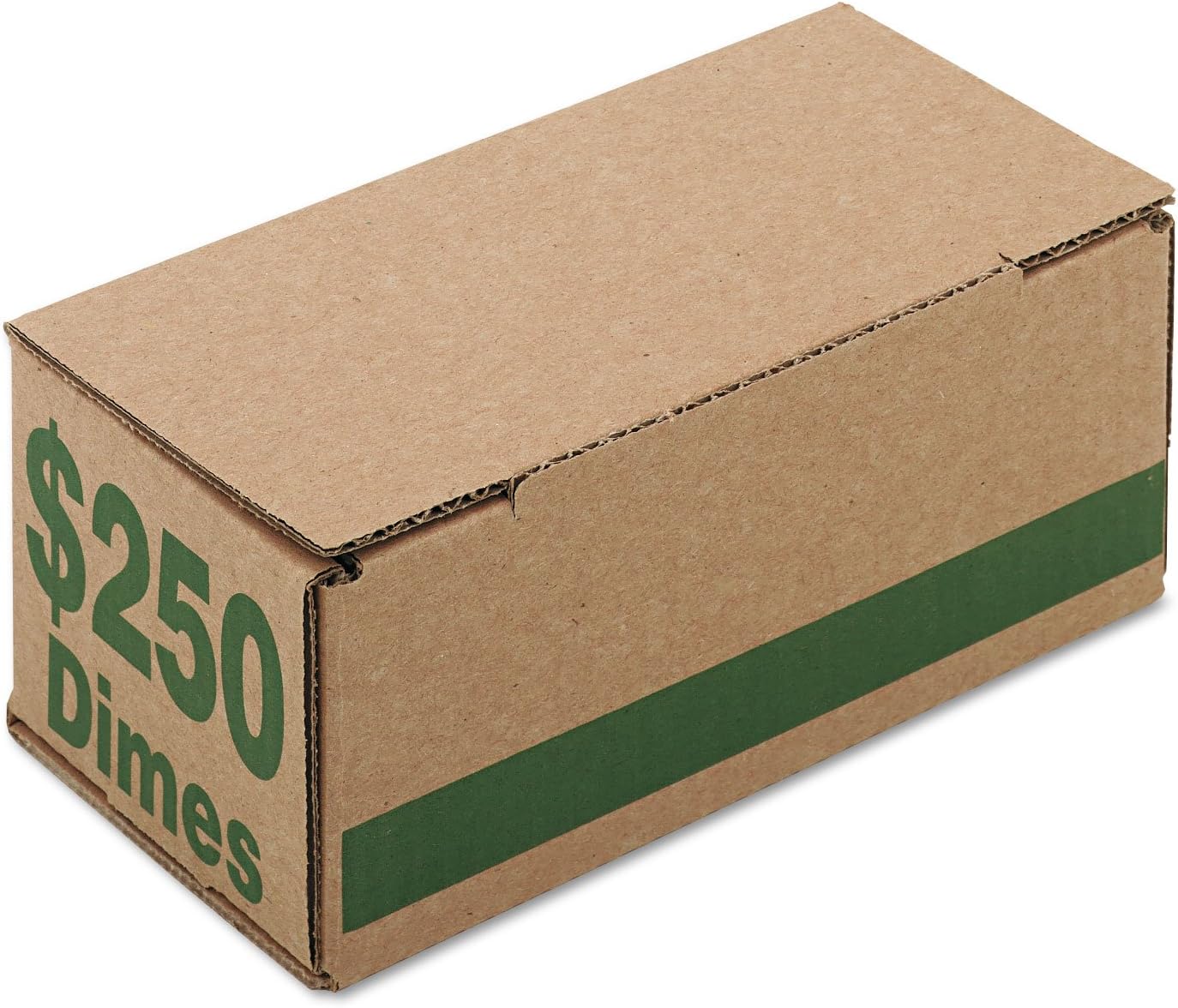 Iconex Corrugated Cardboard Coin Storage with Denomination Printed On Side, 8.06 x 3.31 x 3.19, Green