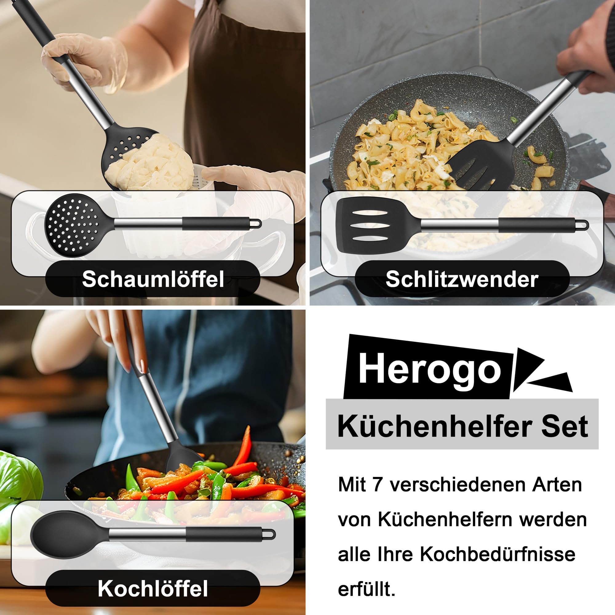 Herogo Set di utensili da cucina (nero)