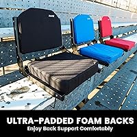 Vista 7 de Asientos de estadio para gradas, asientos de gradas con respaldo y cojín de espuma ultra acolchados y cómodos, sillas de estadio portátiles anchas