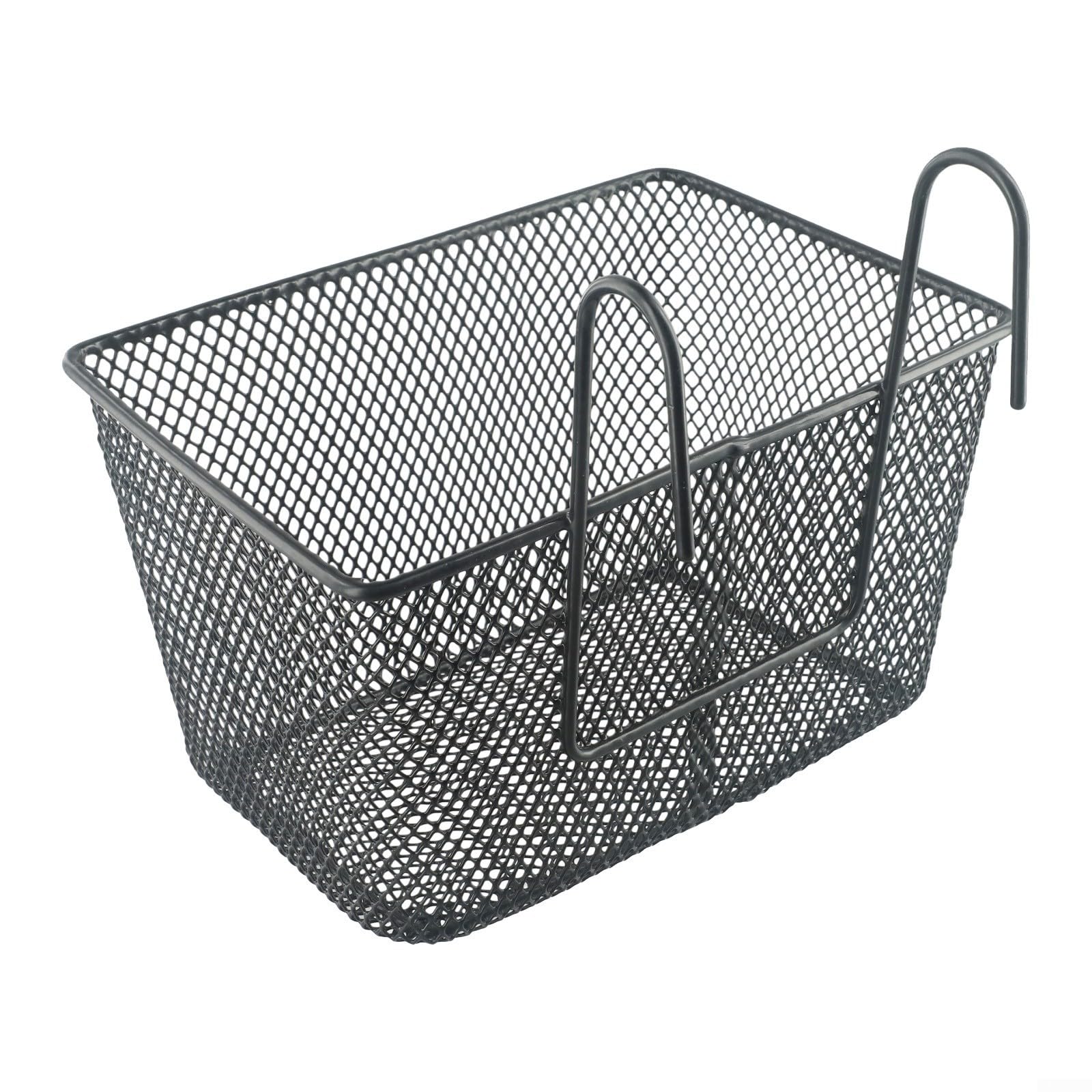 Panier Vélo Avant Métal - Fixation Rapide Guidon, 24,5x22 Cm, Poignée Intégrée, Pour Courses, Camping, VTT, Route, électrique