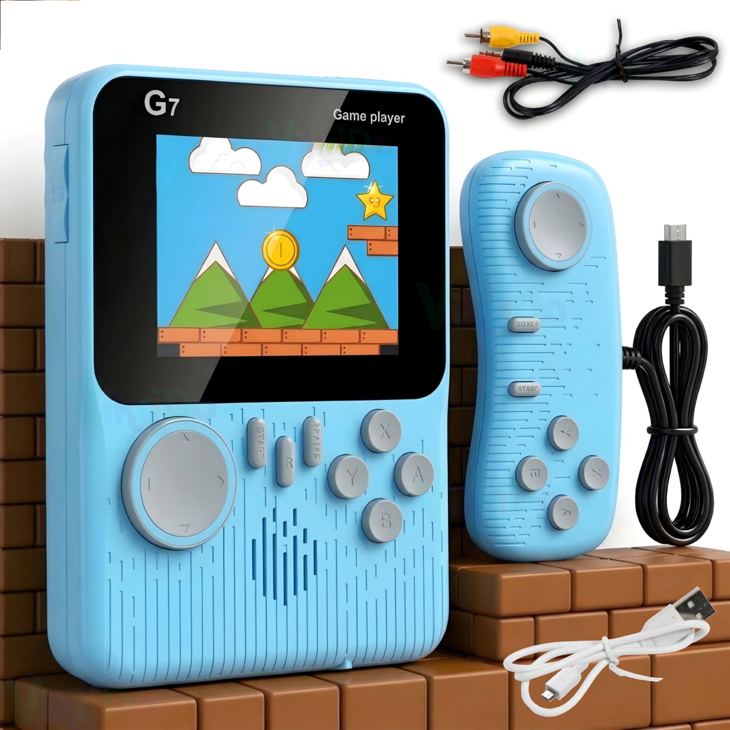 VikriDA G7 Retro 3.5-Inch LCD Color Screen Handheld Game with Gamepad Support Console Mini Ultra-Thin 666 Built-in Games Player Gift for Kids-image-10