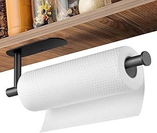LYCXAMES Hushållspappershållare utan borrning, självhäftande hushållspappershållare, rostfritt stål, underskåp, pappershan...