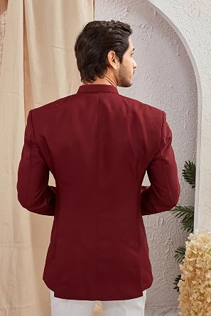 Indian Ethnic Jodhpuri Casual Slim Fit Waist Coat Bandhgala Jacket for Men (Only Jodhpuri Jacket)