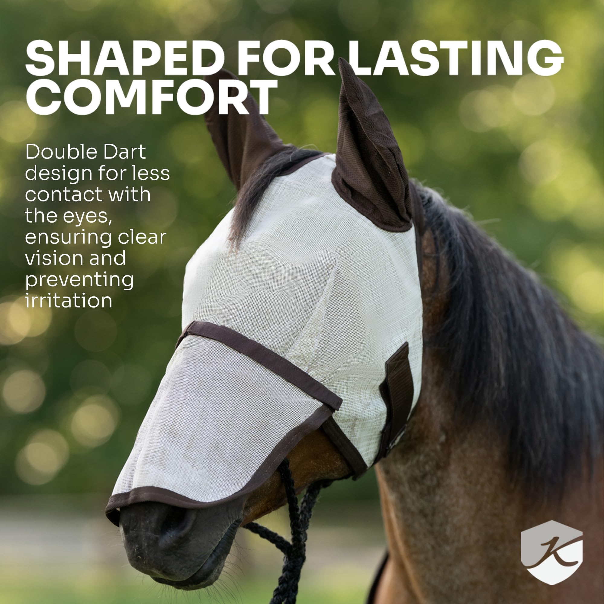Kensington Fly Mask with Fleece Trim and Ears with Forelock Hole