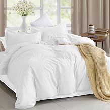 White Duvet Cover Set King Size 100% Egyptian Cotton 3Pcs Home Bedding Set- 1 Duvet Cover with 2 Pillowcases, 400 Thread Count Super Soft Comforter Cover with Corner Ties(106x90 Inches, White)