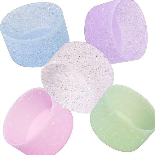 Miniatura 9 de TFAK 5 fundas de silicona para botella, protector inferior compatible con StanleyHydroflaskYETIIron FlaskSimple ModernVmini, 2.8-3 pulgadas de ancho