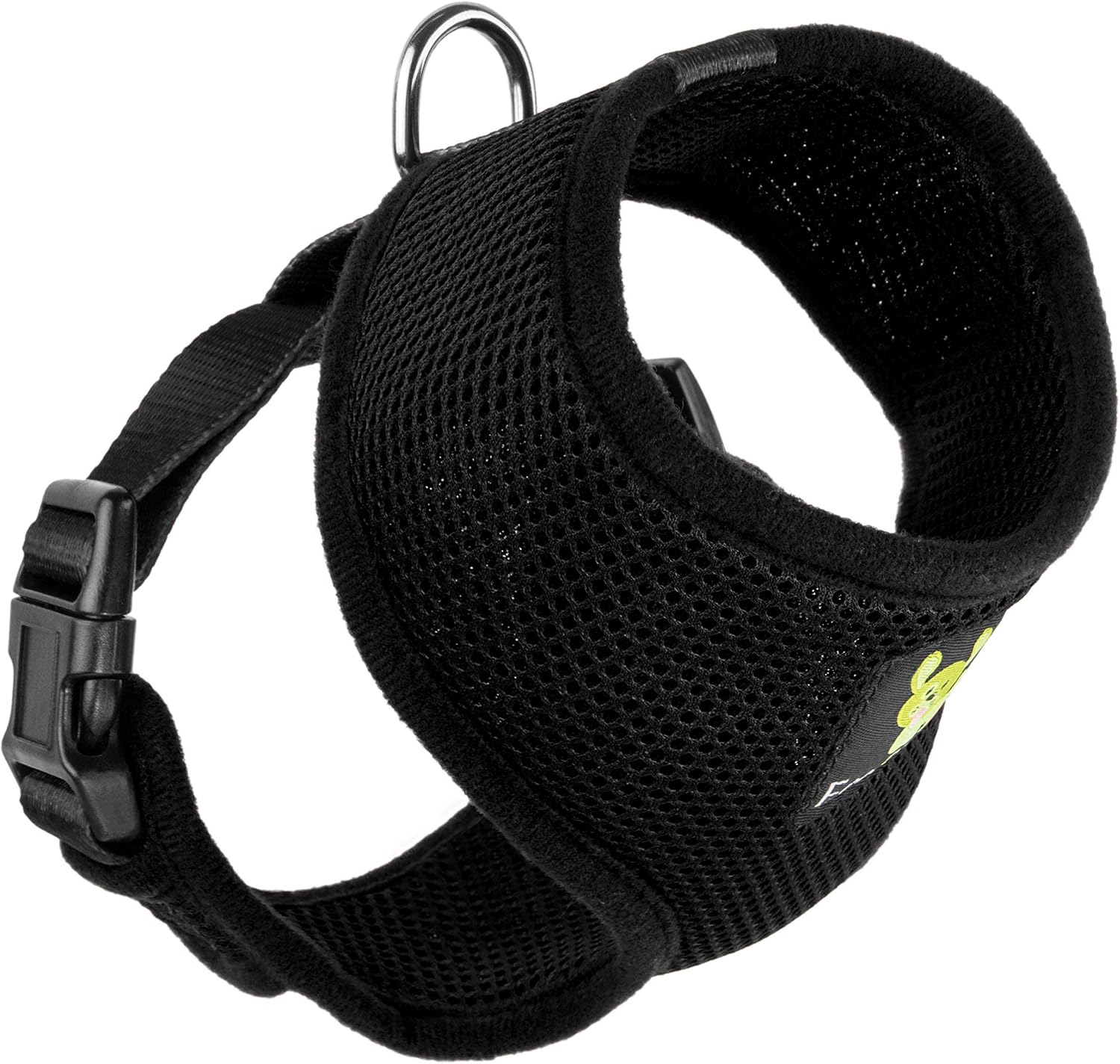 EcoBark Dog Harness - Luxurious Soft Mesh - Eco-Friendly Over the Head Vest Harness - No Pull & No Choke Design - Padded Breathable Body Halter - for Large Breeds (Black, XXL)