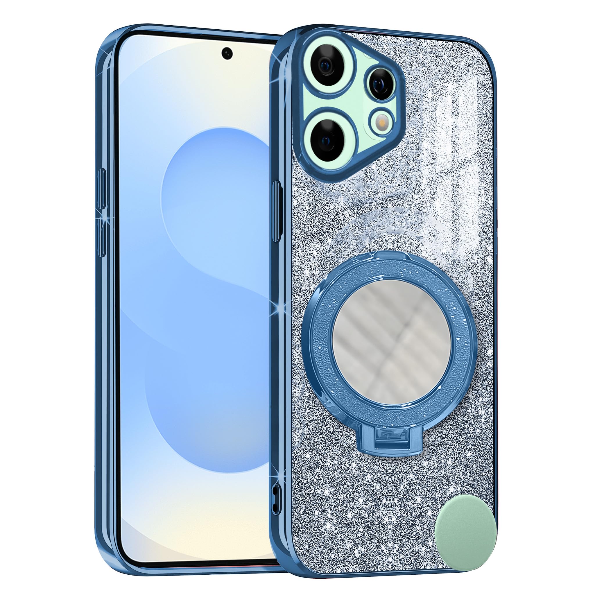 GADVIK Gradient Glitter Magnetic Ring Stand Case for Nothing CMF Phone 2 Pro (5G)- Shockproof, Stylish & Durable Soft TPU Slim Protective Cover with Removable Glitter Paper (Blue)