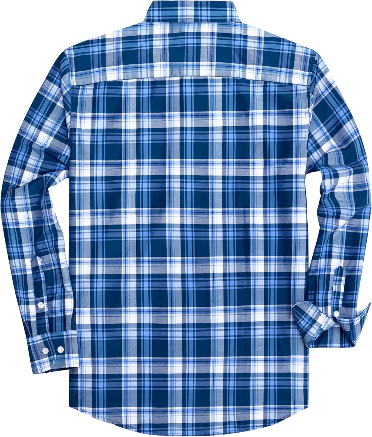 J.VER Long Sleeve Shirts for Men Cotton Plaid Button Down Shirt Business Casual Work Top with Pocket - Image 4