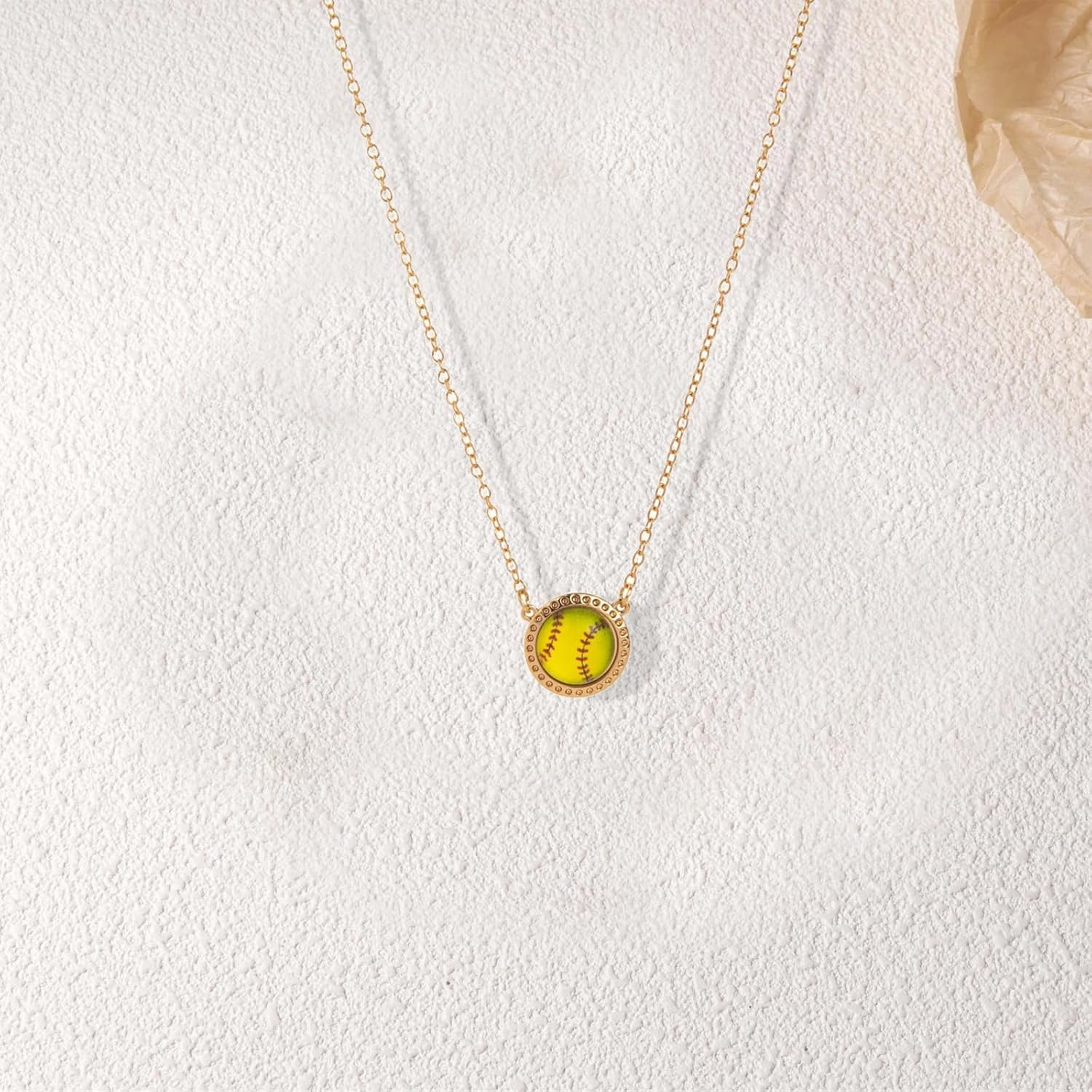 Sports Necklace for Women Men Sports lover 14K Gold Plated Tennis Baseball basketball Pendant Necklace Chain Team Sports Game Party Fashion Jewelry Gifts - Image 3