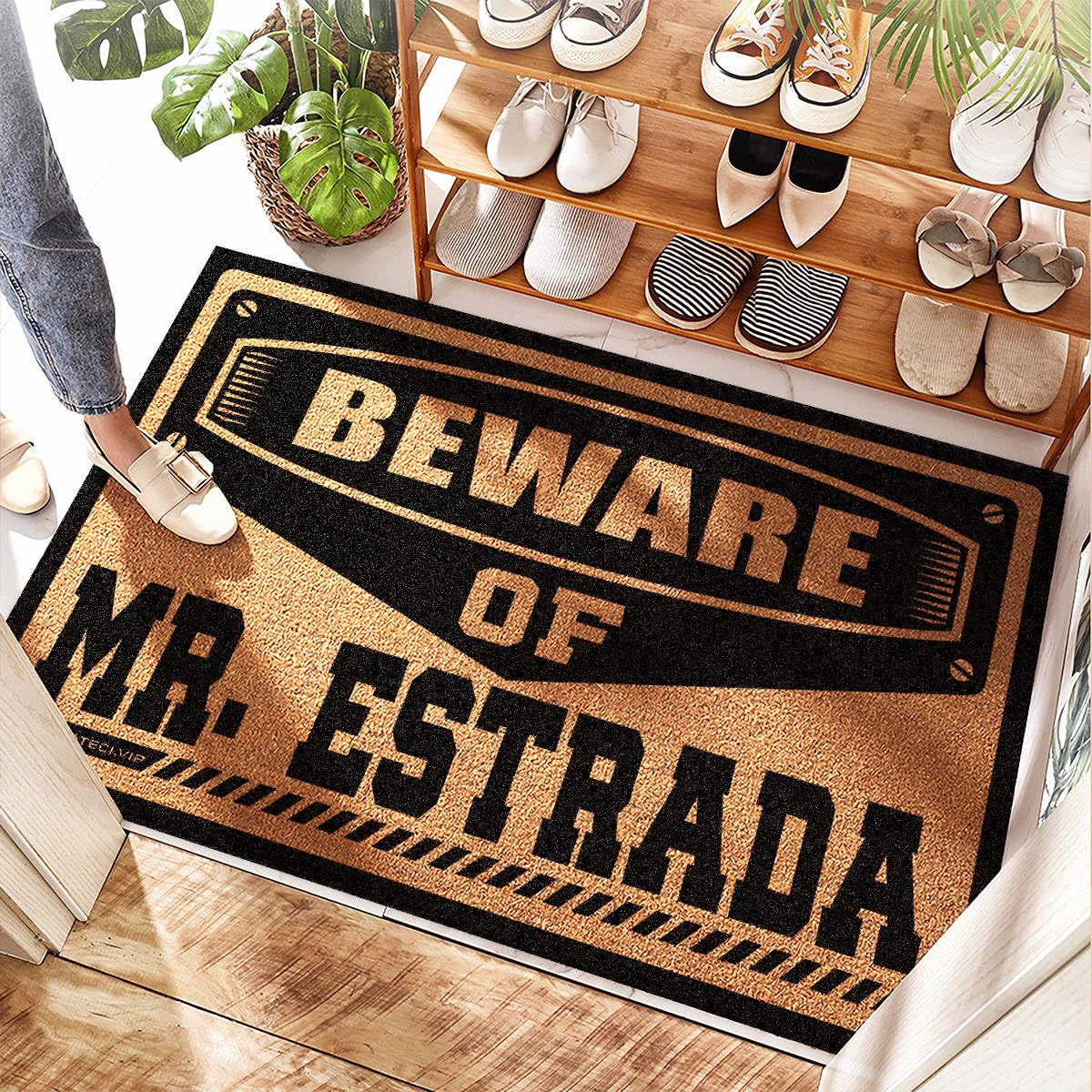 Paillasson drôle pour entrée extérieure tapis coco anti boue Mr. Estrada 50 cm