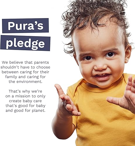 Miniatura 7 de Pura Toallitas desechables para niños pequeños, 1 x 60 toallitas, 100% libre de plástico, 99% agua, hipoalergénicas y sin fragancia, totalmente