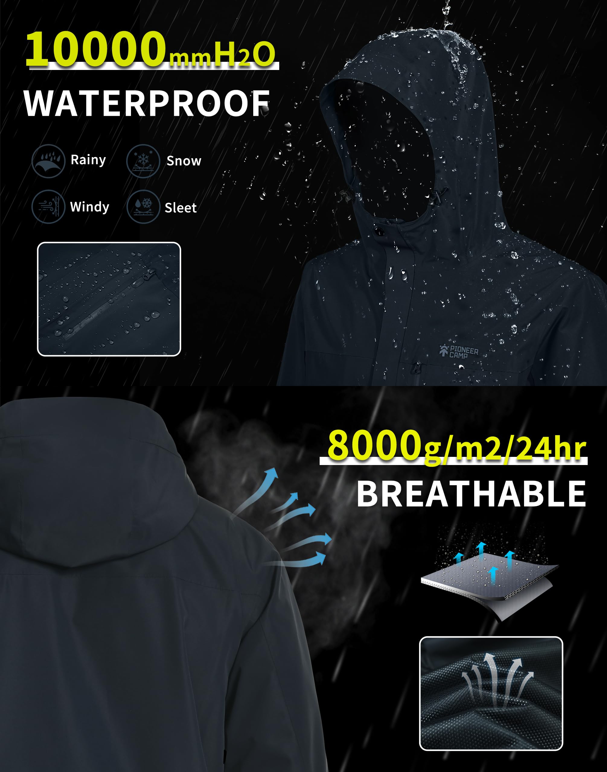 Shell Rain Jacket Snapklik.com : Mens Rain Jacket Waterproof Shell Jacket Hooded ...