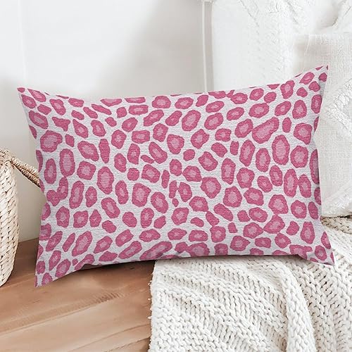 Vista 234 de Funda de cojín con estampado de guepardo rosa intenso, cojín cuadrado con estampado de animales fucsia, funda de almohada decorativa para el hogar