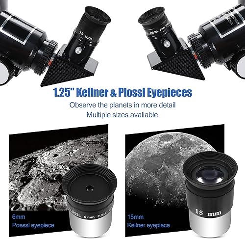 Miniatura 2 de Astromania Juego de accesorios para telescopio ocular para principiantes entusiastas de la astronomía, FMC 0.236 in Plossl 0.591 in Kellner Eyepiece