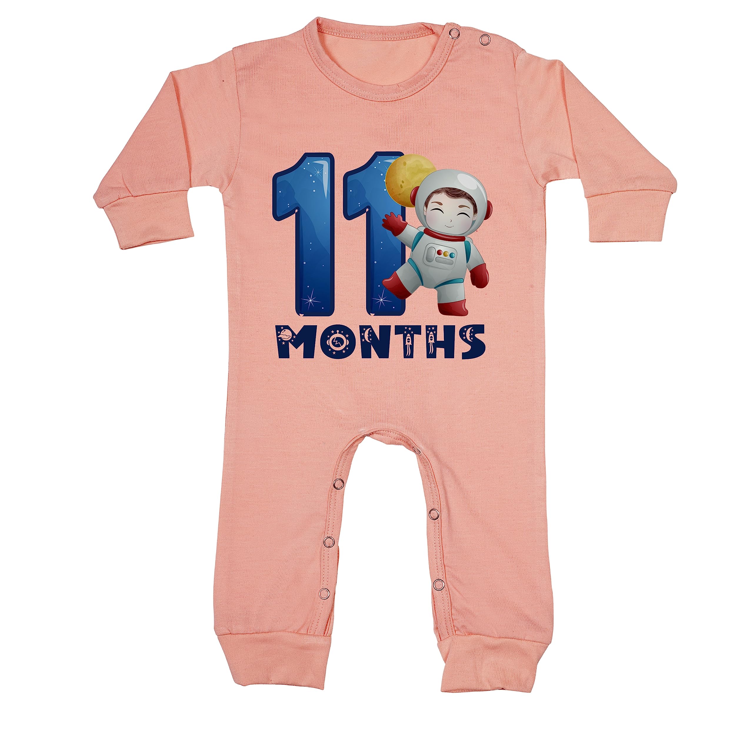 ARVESA Monthly Milestone Unisex Baby Half Sleeve Kids Full Jumpsuit Round Neck