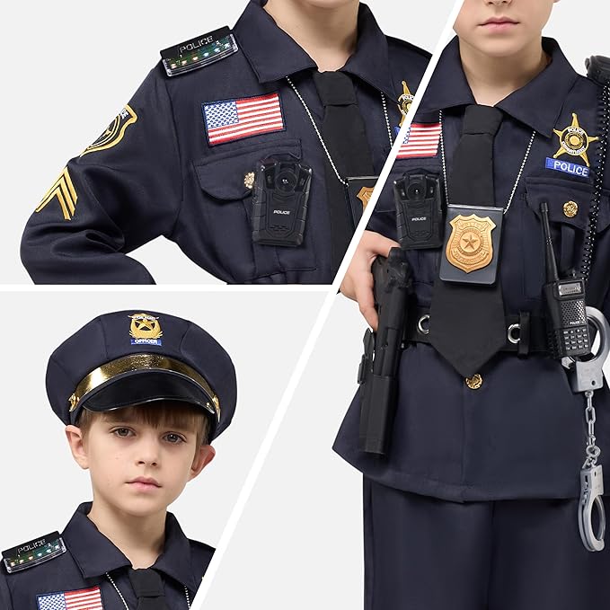Disfraz de Policía para Niños 14 Piezas Halloween miniatura 5